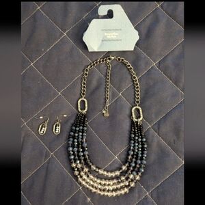 Vera Wang Beaded Necklace Set NWT